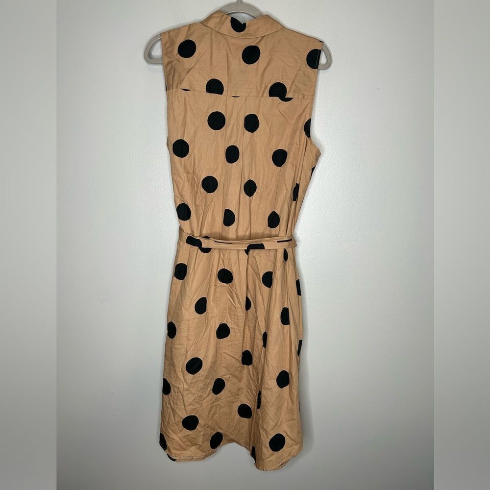 Who What Wear Polka Dot Button Up Sleeveless Shirt Dress - Picture 4 of 5